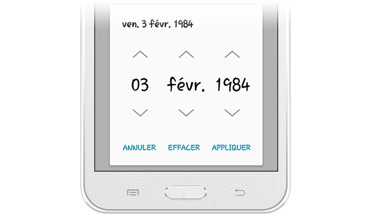 Clavier de date pour Android