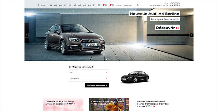 Le site internet d'Audi
