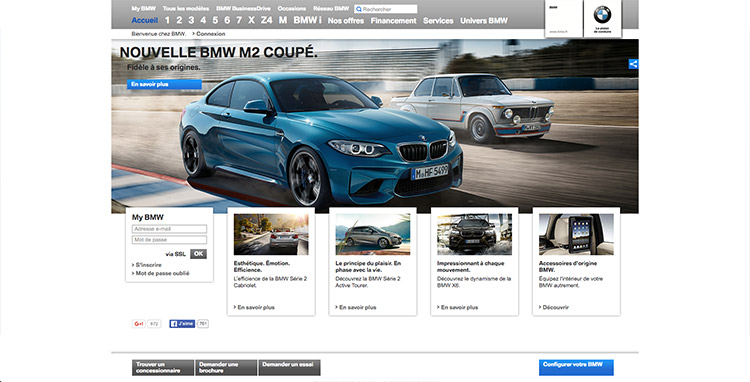 Le site internet de BMW