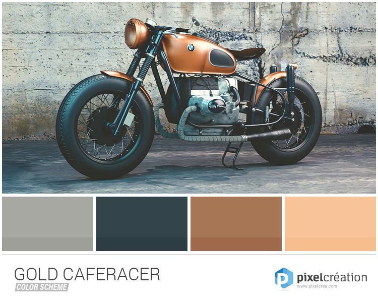 Café racer nuancier color scheme