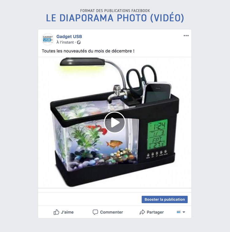 Diaporama de photos sur Facebook