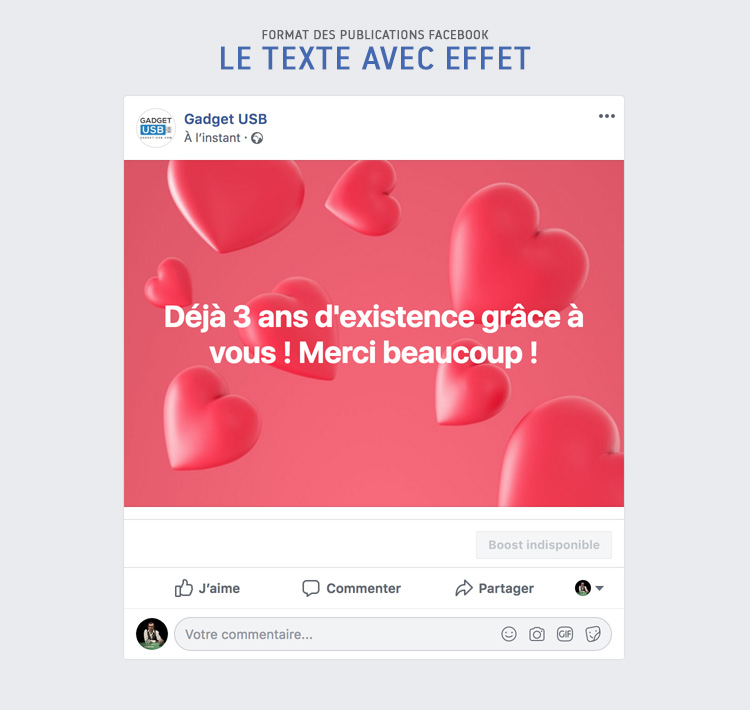 Texte publication facebook