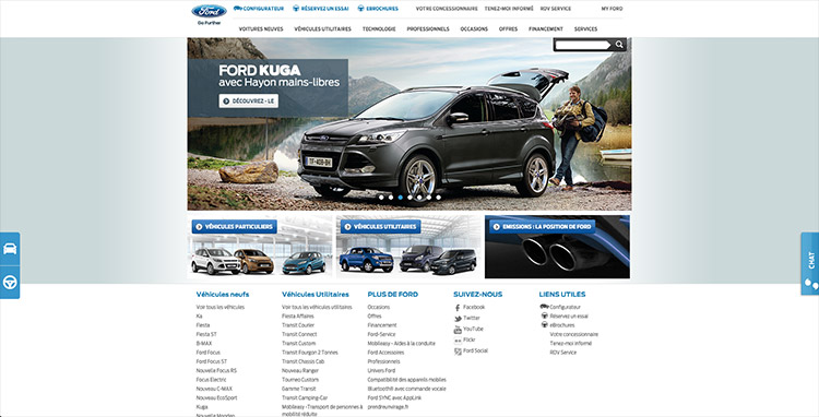 Le site internet de Ford