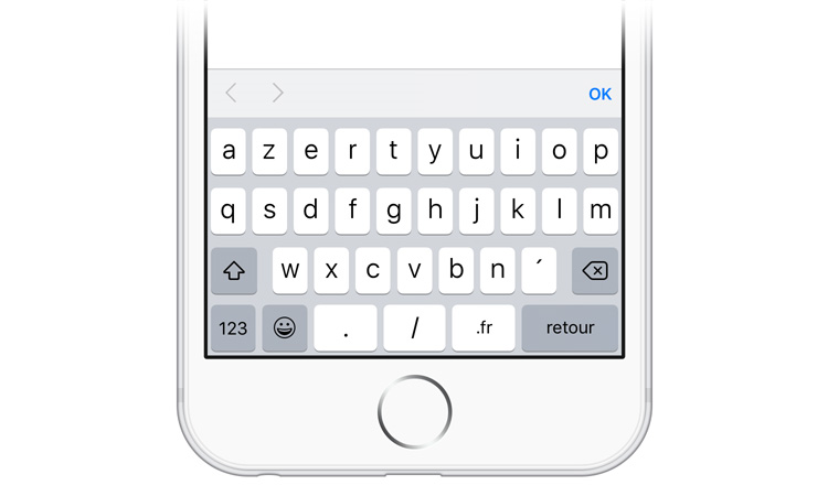 clavier type url pour iphone