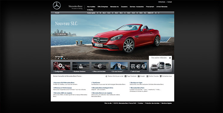 Le site internet de Mercedes