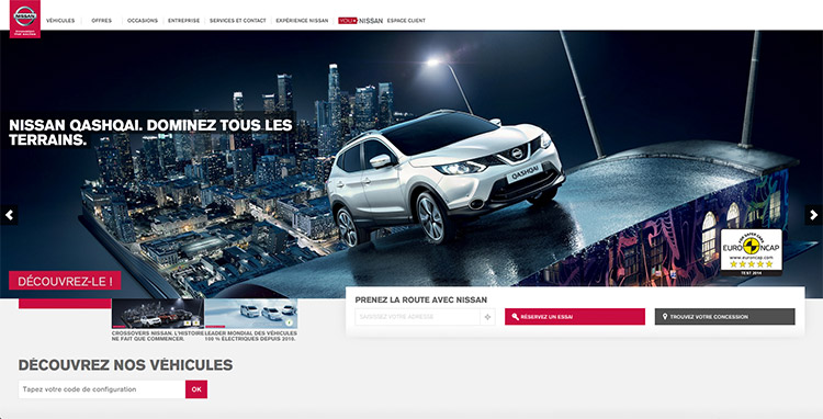 Le site internet de Nissan