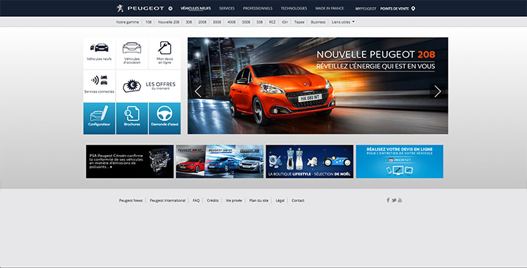 Peugeot et son site web