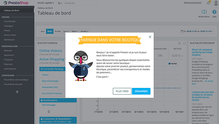 Preston, l'aide de Prestashop 1.7