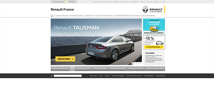 Le site internet de Renault