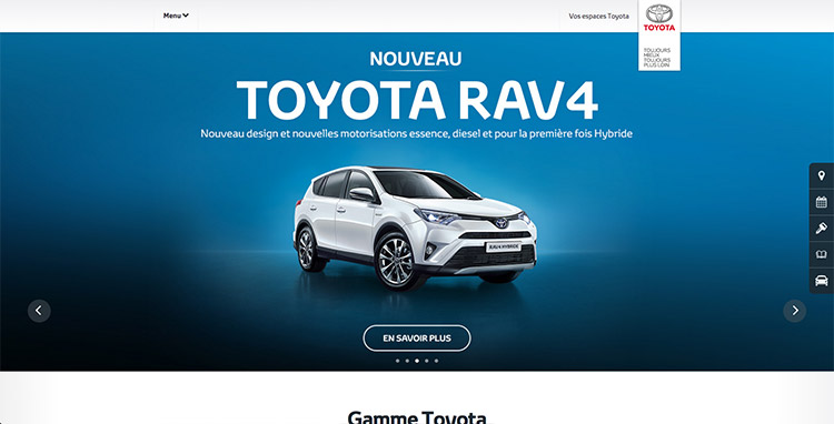 Le site internet de Toyota