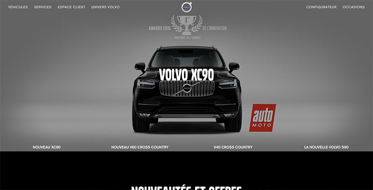 Le site internet de Volvo