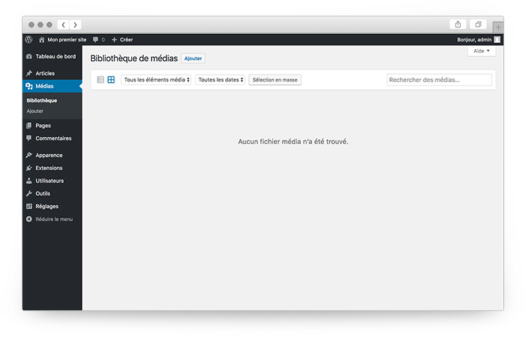 Les médias dans Wordpress