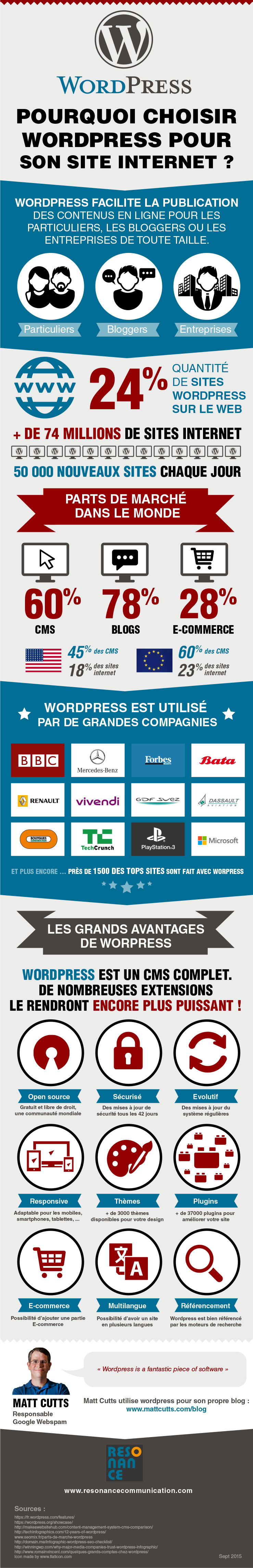 Pourquoi utiliser Wordpress - infographie