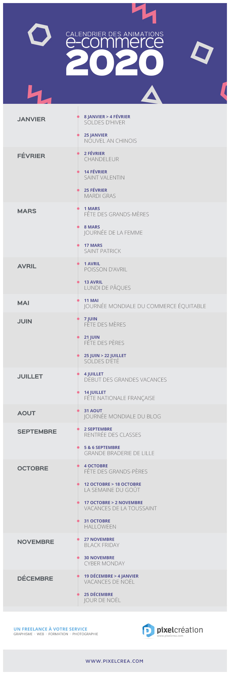 Calendrier e-commerce 2020