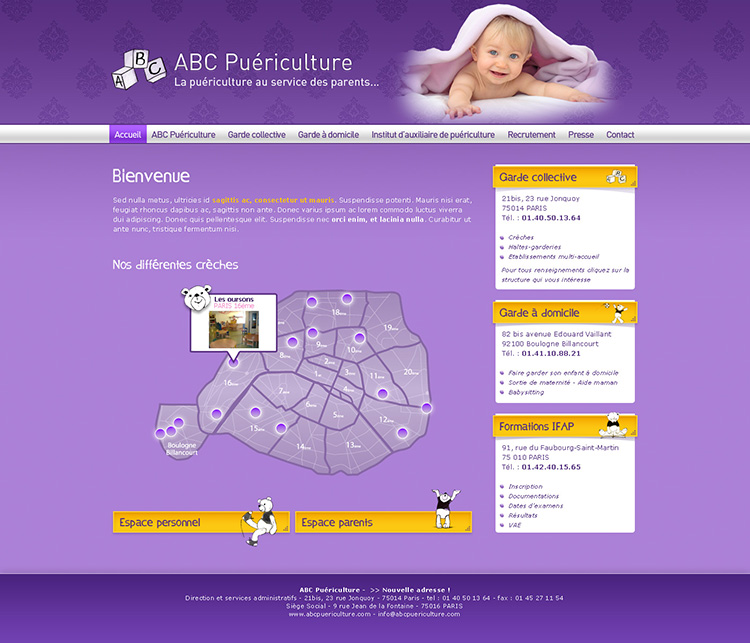 ABC Puériculture Webdesign
