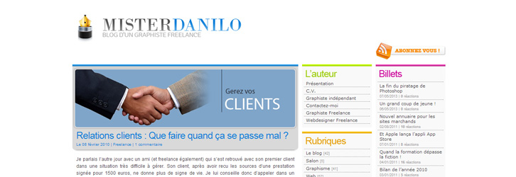 Interface du site et du blog