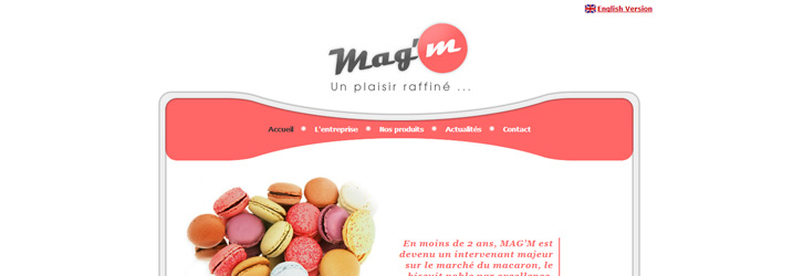 Webdesign du site de macarons