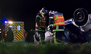 Accident de voiture avec les pompiers