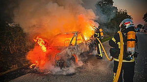 Incendie d'une voiture