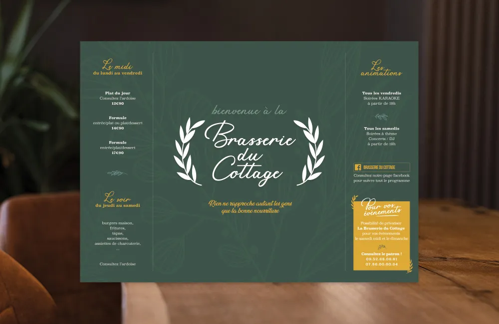 set de table personnalisé pour l'imprimeur