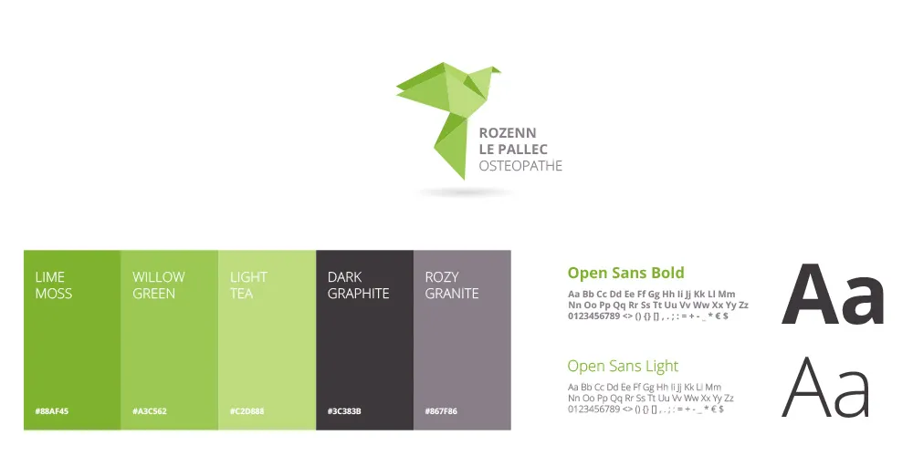 Charte graphique pour une ostéopathe dans le morbihan